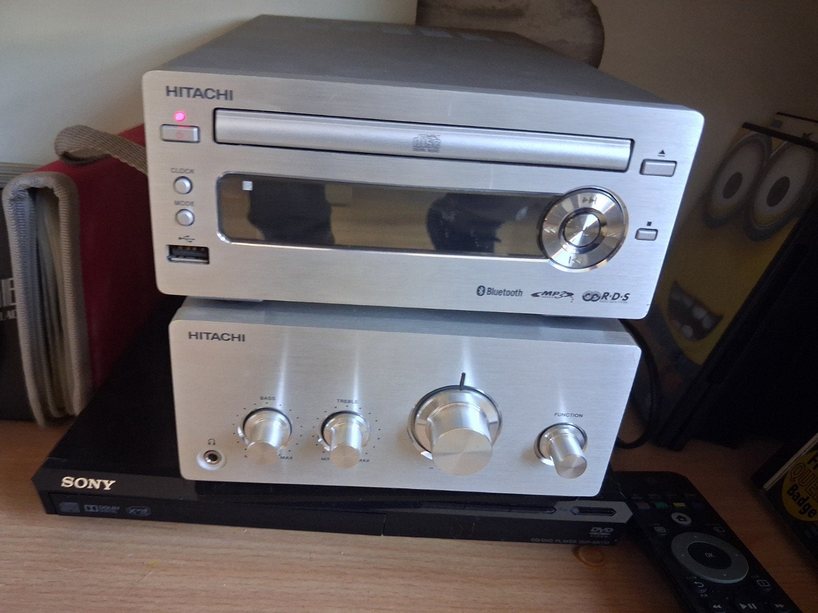Hitachi AXM649BT Microset met Bluetooth en CD-speler, Zo goed als nieuw, Microset, Cd-speler, Ophalen