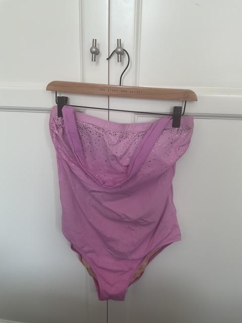 ROIDAL strapless lila/roze strass badpak maat 42B, Ophalen of Verzenden, Zo goed als nieuw, Roze, Badpak