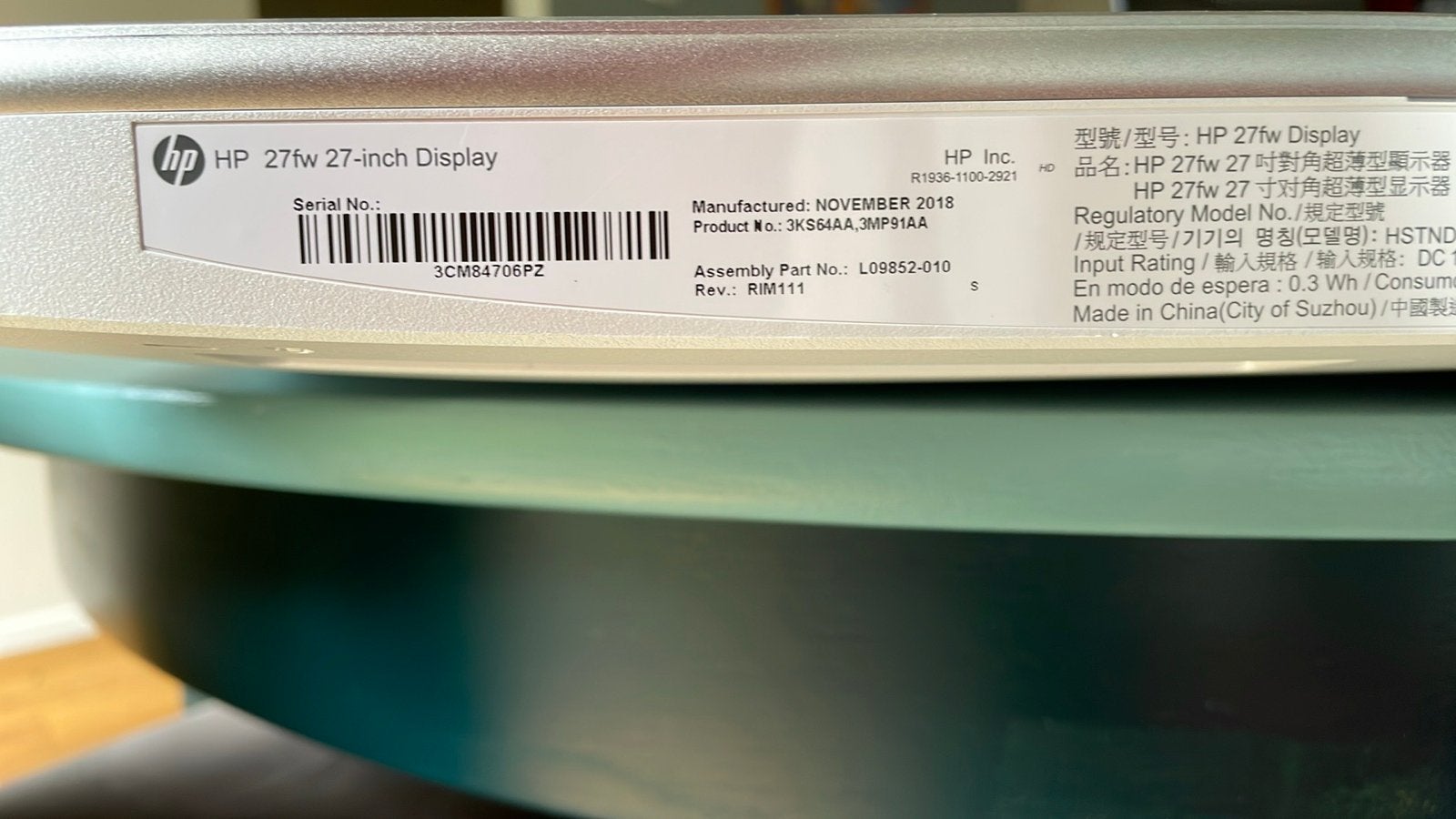 HP 27fw 27-inch Display - Full HD Monitor, Computers en Software, Ophalen, Zo goed als nieuw, Full HD