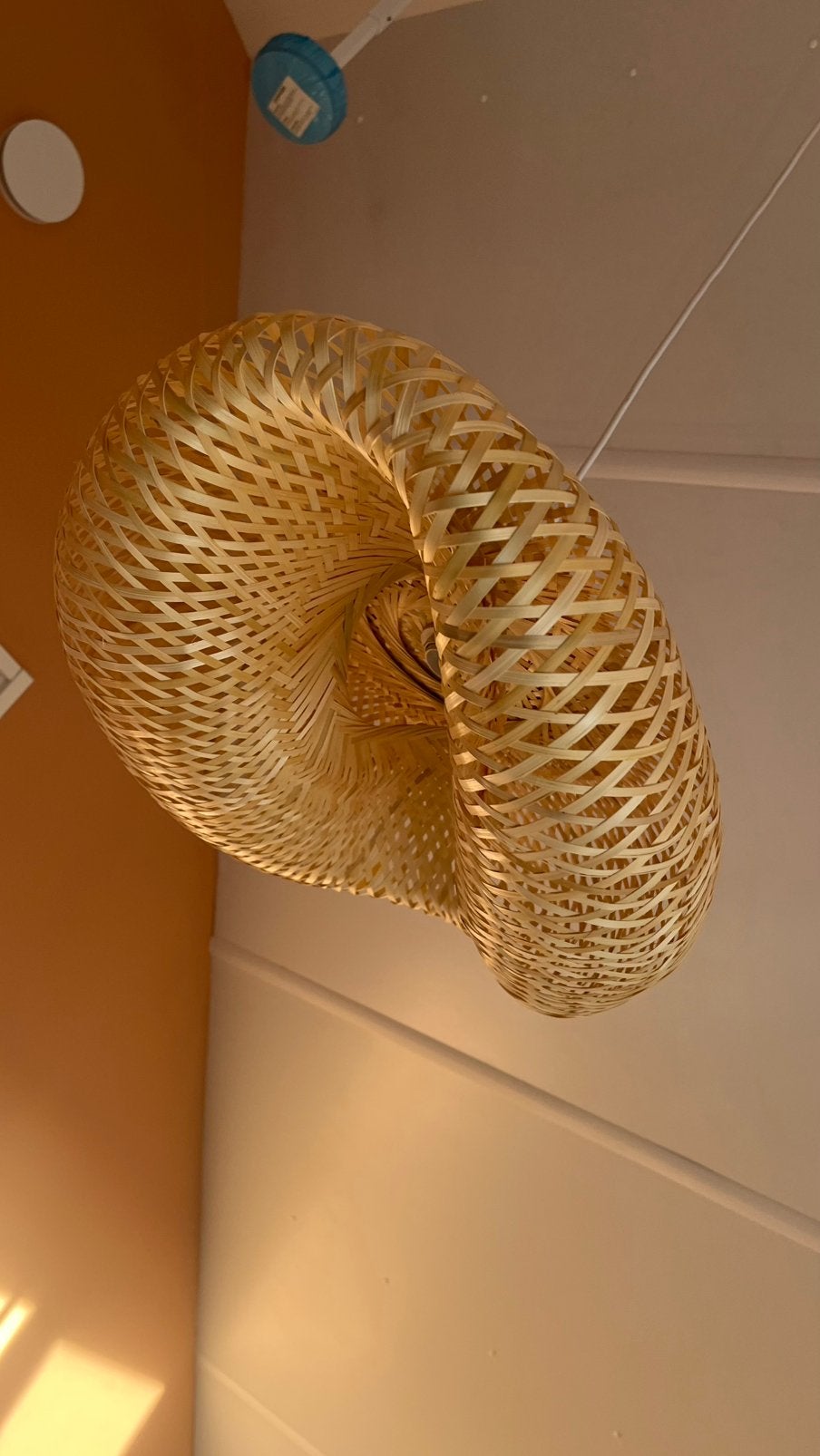 Bamboe hanglamp 50cm, Ophalen of Verzenden, Nieuw, Overige materialen, Ibiza