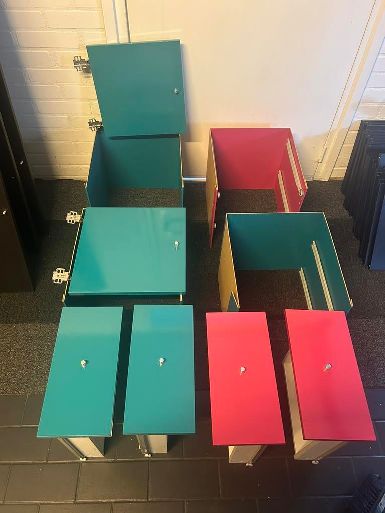 Ikea kallax Kastfronten en lades turquoise en roze, Ophalen of Verzenden, Zo goed als nieuw