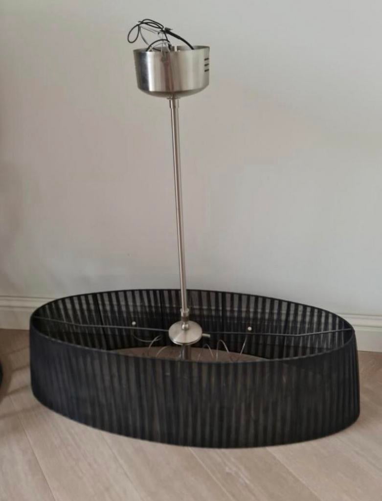 Prachtige hanglamp met zwarte organza kap, Ophalen, Zo goed als nieuw, Minder dan 50 cm