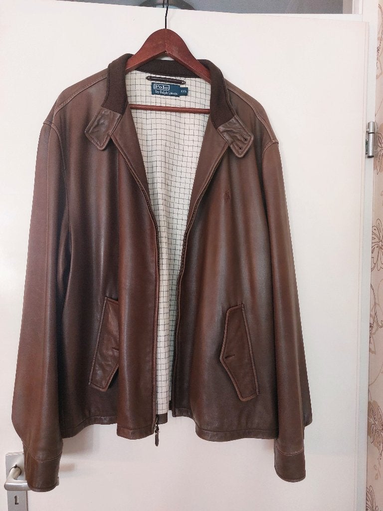 Ralph lauren leren jas xxl, Kleding | Heren, Bruin, Ralph Lauren, Overige maten, Ophalen of Verzenden
