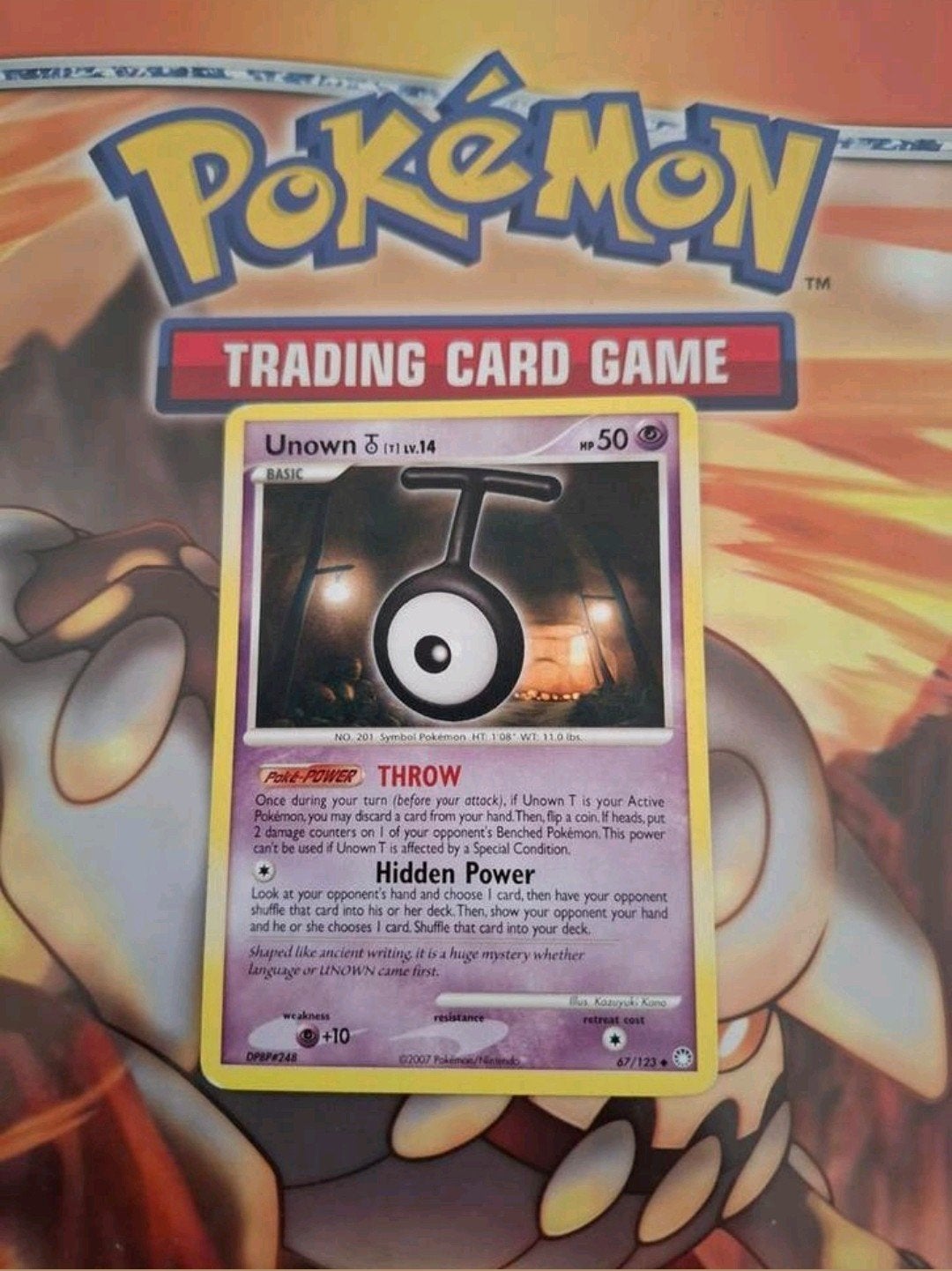 Unown T 67/123 Diamond&Pearl Mysterious treasures pokemon, Ophalen of Verzenden, Gebruikt, Losse kaart