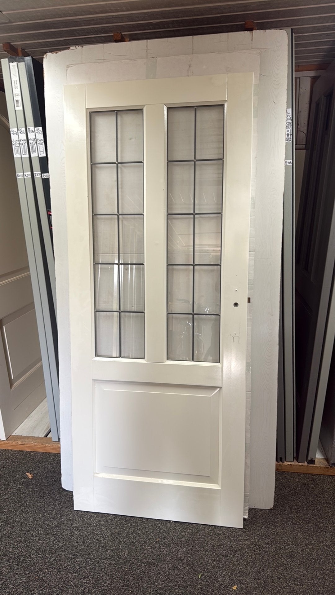 Glas in lood binendeur, Ophalen, 80 tot 100 cm, Binnendeur, 200 tot 215 cm