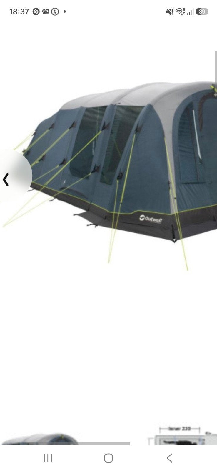 Outwell Stonehill 5 Air - Ruime Oppomptent voor 5 Personen, Caravans en Kamperen, Ophalen, Zo goed als nieuw, Tot en met 5