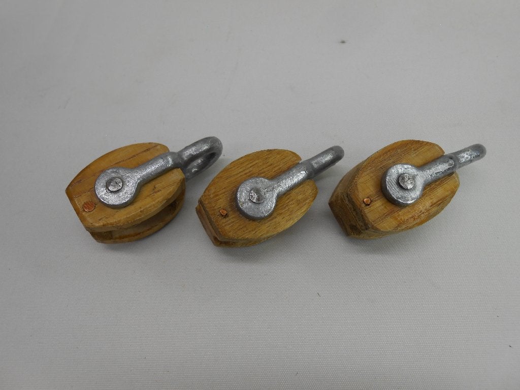 Houten Blok / Katrol, enkelschijfs, 4 - 7mm, zeer klein blok, Ophalen of Verzenden, Nieuw, Lijn of Blok