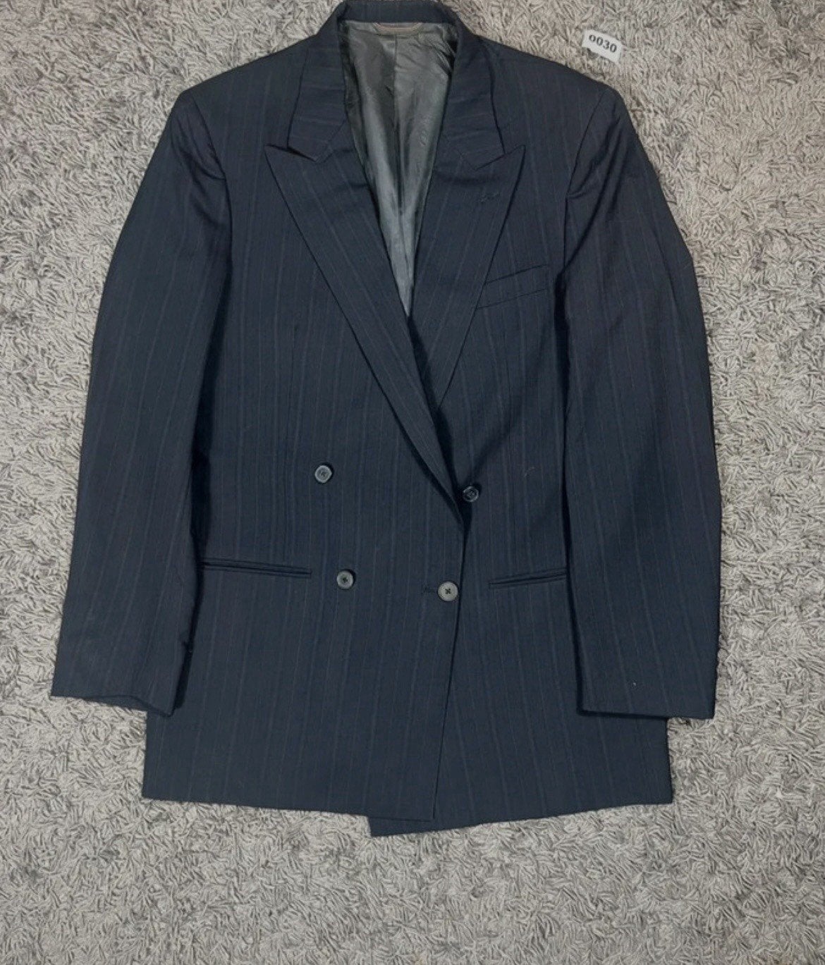 Vintage Christian dior Navy Pinstripe double Breasted Colber, Blauw, Ophalen of Verzenden, Gedragen, Dior
