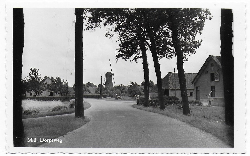 Mill Dorpsweg Ansichtkaart ( B6910 ) ( 5 ) ongelopen, Verzamelen, Ansichtkaarten | Nederland, Ophalen of Verzenden, 1960 tot 1980
