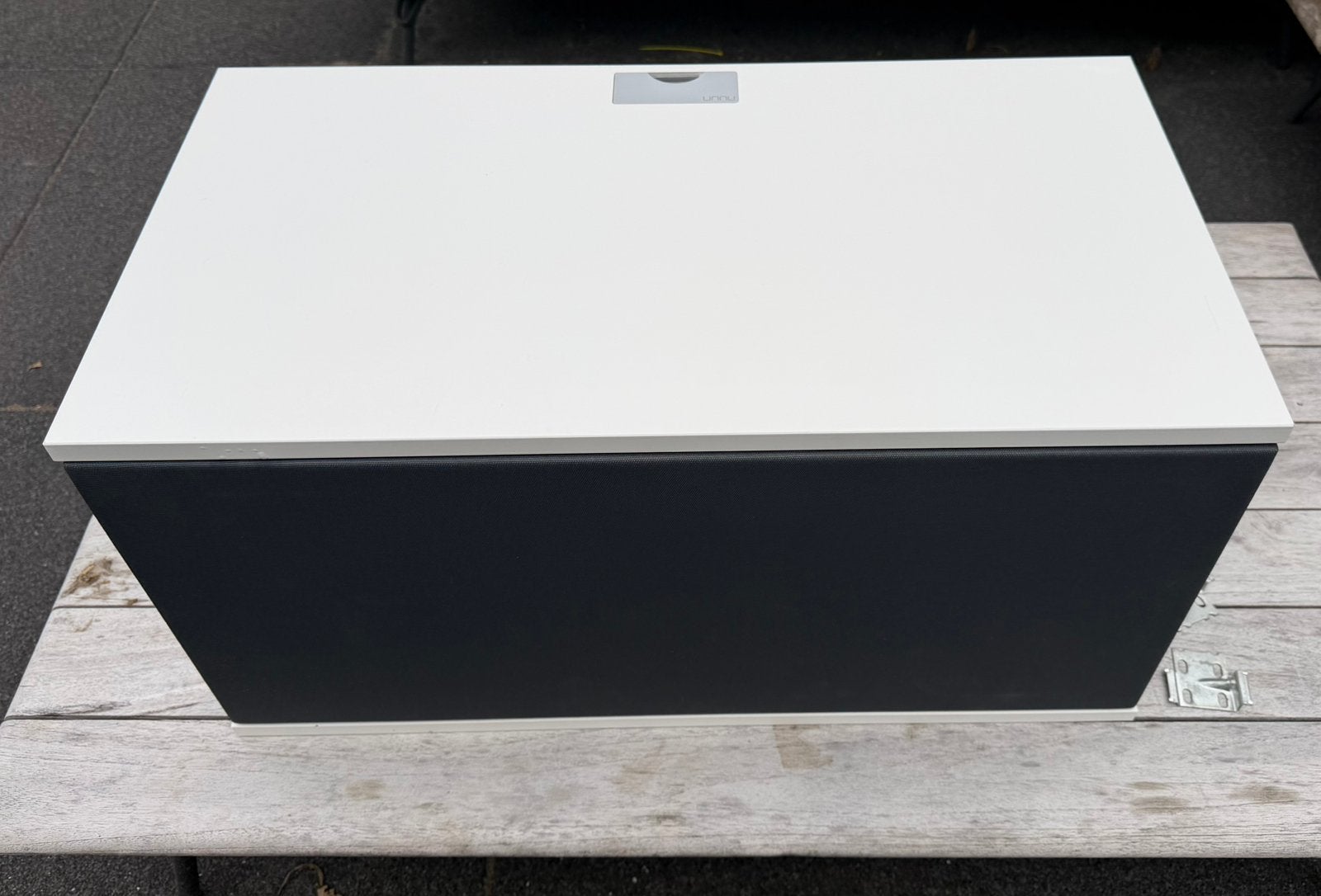 UNNU 210 Large TV-/HiFi-meubel – Deens design – wit/grijs, Ophalen, 50 tot 100 cm, Zo goed als nieuw, Minder dan 100 cm