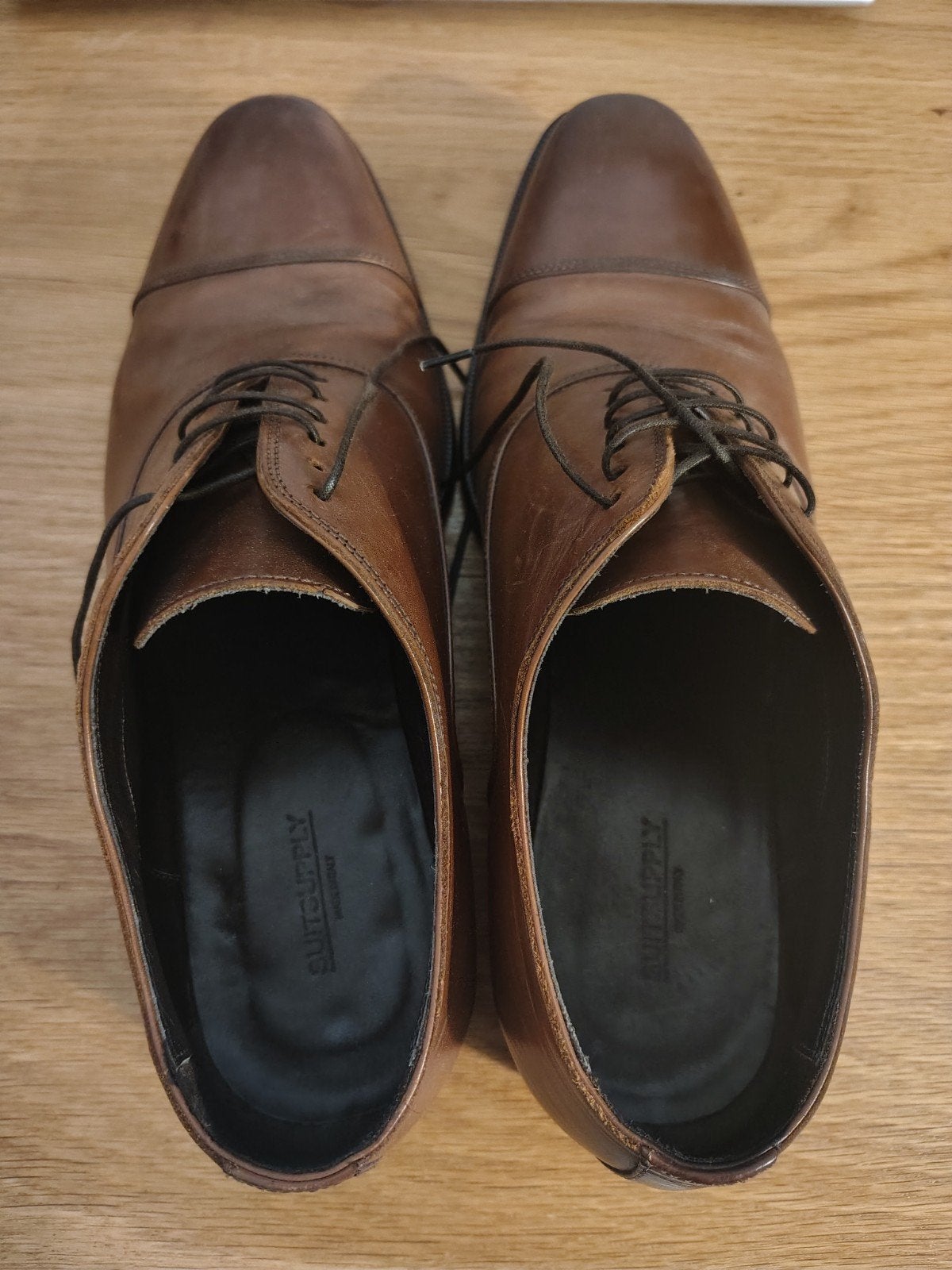 Suitsupply leren veterschoenen bruin maat 41 - Made in Italy, Kleding | Heren, Bruin, Ophalen of Verzenden, Zo goed als nieuw