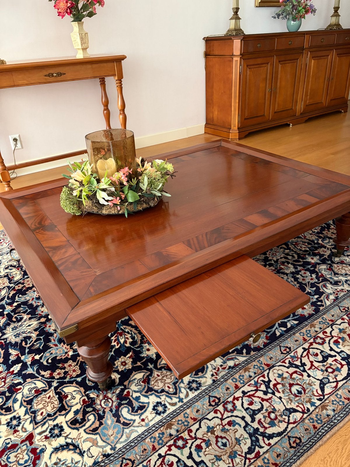 Salontafel “Art Brou Brass” 150x110x40, Ophalen, Gebruikt, 100 tot 150 cm, Overige houtsoorten