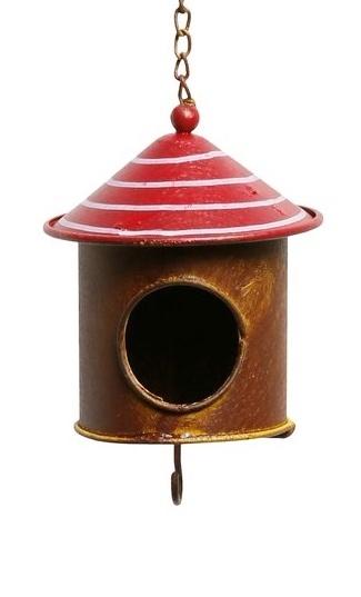 VOGELVOEDER HANGER - VOGELHUISJE - METAAL, Tuin en Terras, Tuinwanddecoratie, Ophalen of Verzenden, Nieuw
