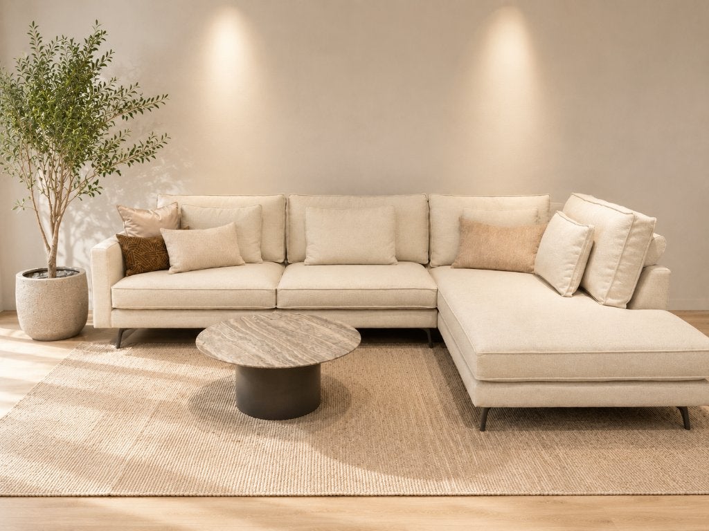 HAVELI Dreams bank met Ottoman van merk Soofsinterieur, Huis en Inrichting, Banken | Bankstellen, Zo goed als nieuw, Hoekbank