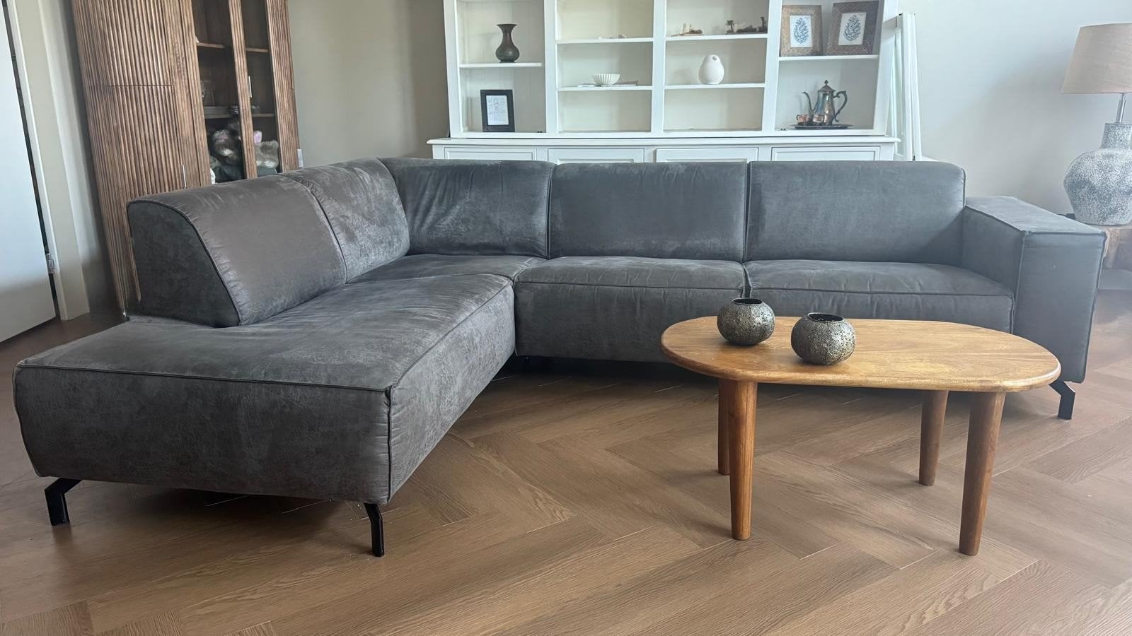 Hoekbank links Wehkamp Nous Living Brent antraciet, Huis en Inrichting, Banken | Bankstellen, Ophalen, 250 tot 300 cm, Gebruikt