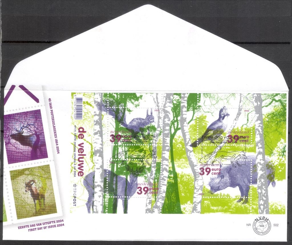 E502 - De Veluwe- twee enveloppen met blok, Postzegels en Munten, Verzenden, Onbeschreven, Nederland