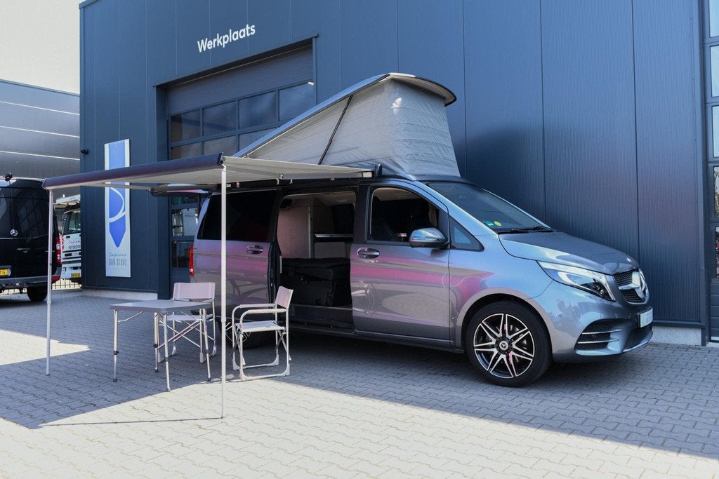 Mercedes-Benz V-klasse 300d 4-MATIC Lang | Marco Polo | 360-, Auto's, Mercedes-Benz, Automaat, Stof, Gebruikt, 4 stoelen