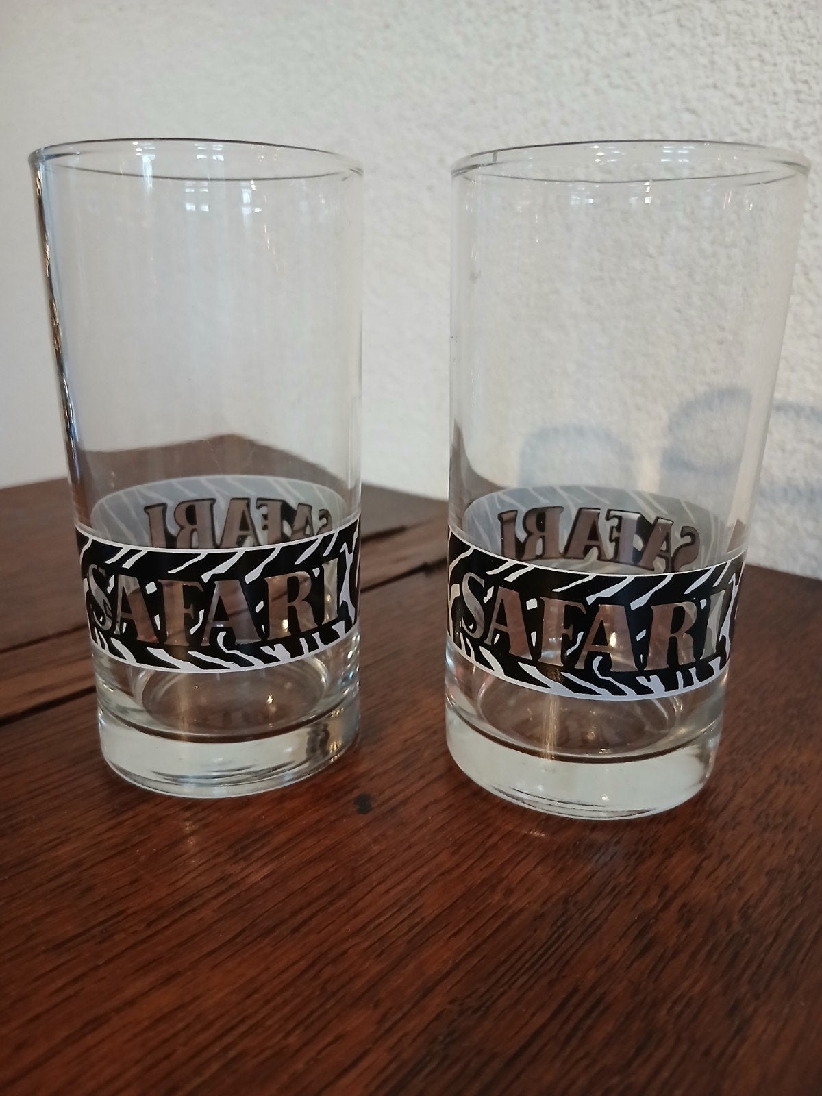 twee originele Safari glazen hoogte 12 cm, Ophalen of Verzenden, Zo goed als nieuw, Overige typen