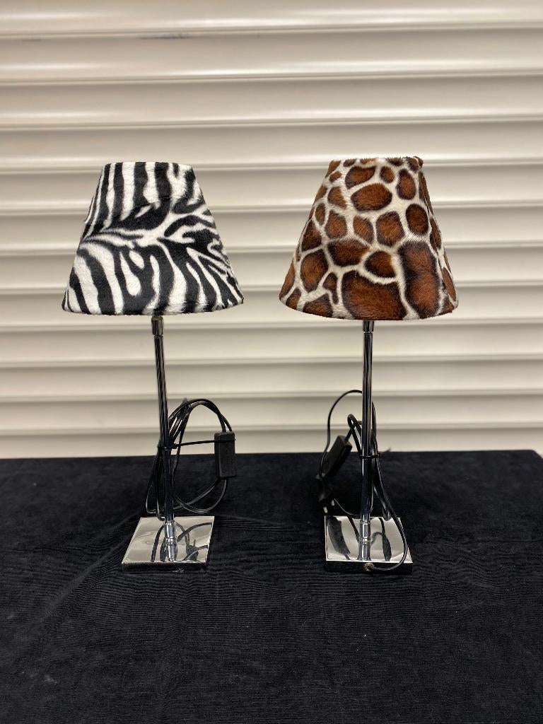 Schemerlampjes zebra en giraffe print., Ophalen, Gebruikt, Overige materialen, Safari