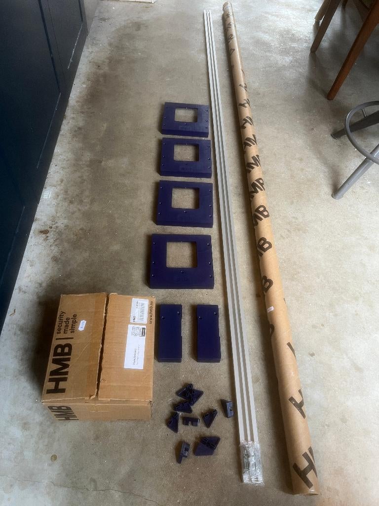 HMB SCHARNIERMAL 89X89 2500MM MET FREES EN GELEIDERING, Doe-het-zelf en Verbouw, Hang- en Sluitwerk, Ophalen, Nieuw, Overige materialen