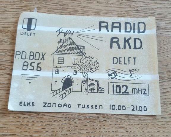 Sticker amateur zender piraat Radio RKD, DELFT, Ophalen of Verzenden, Zo goed als nieuw