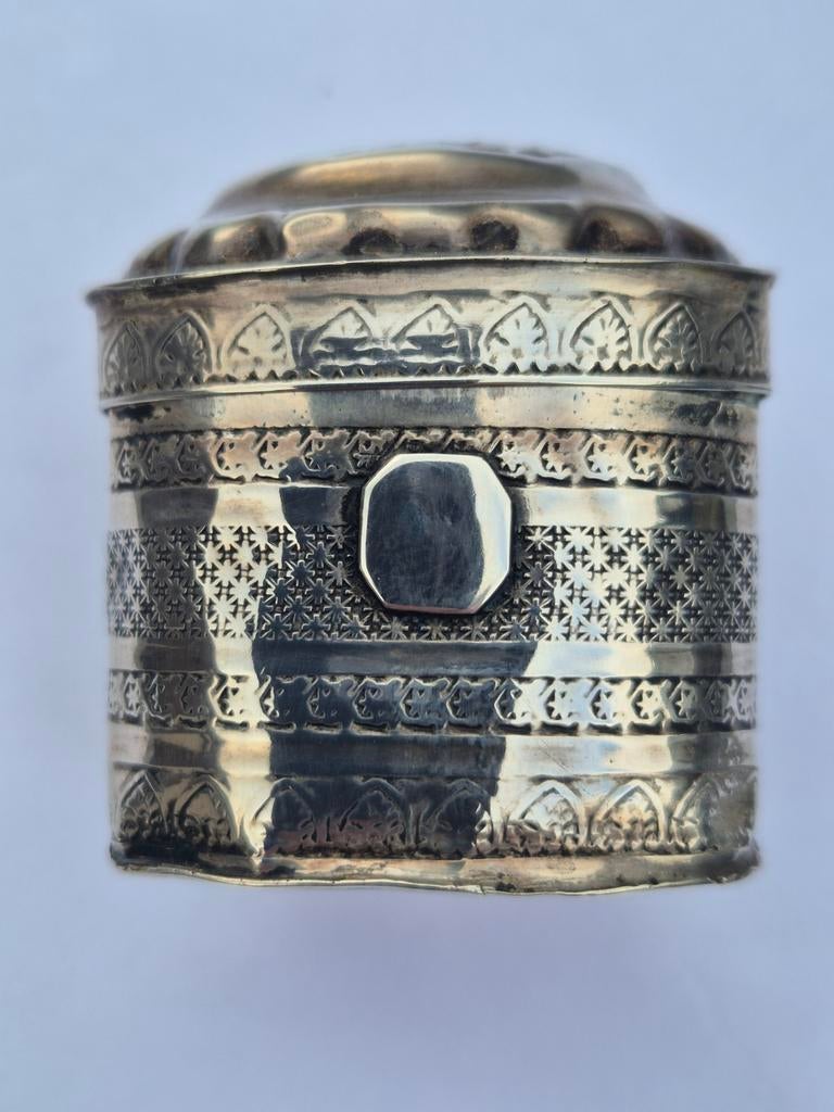 Zilver zilveren Lodereindoosje, Antiek en Kunst, Ophalen of Verzenden, Zilver