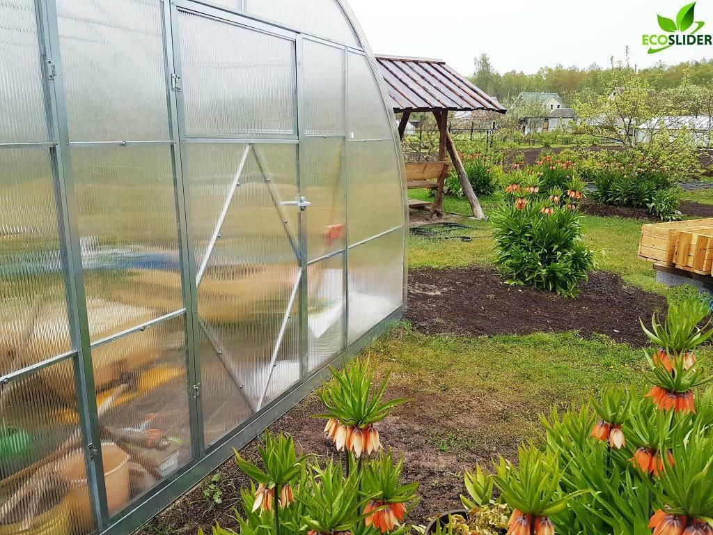 EcoSlider Tunnelkas ES 4M x 12M 6mm Broeikas tuinkas, Staal, Polycarbonaat, Verzenden, Kweekkas
