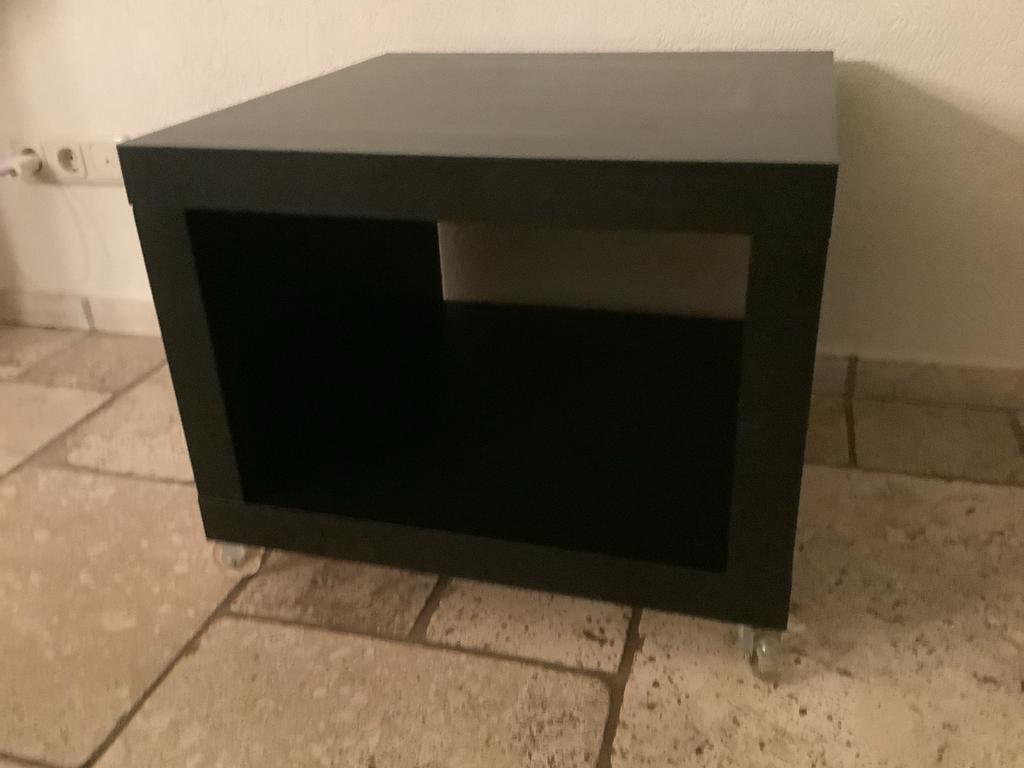 *** Ikea Lack Tafel op Wielen - 55x55x45 cm ***, Gebruikt, Vierkant, 55 tot 75 cm, Hout