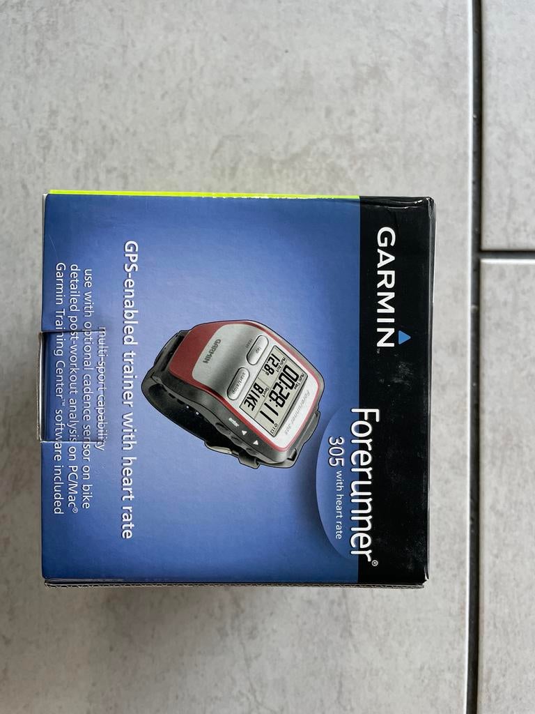 Garmin Forerunner 305 Hartslagmeter Horloge, Sport en Fitness, Ophalen, Gebruikt, Garmin, Met borstriem