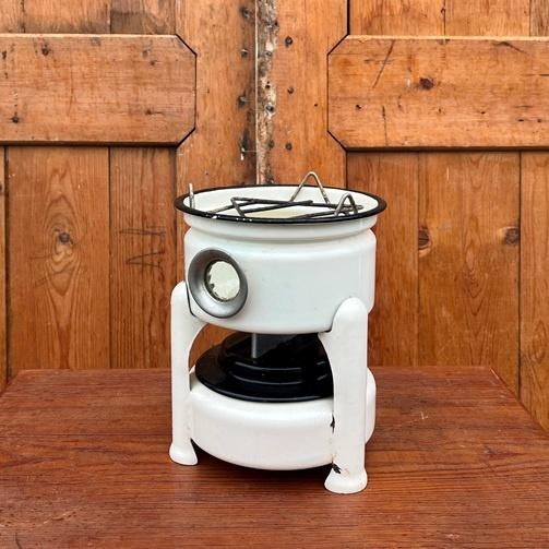 Petroleumstel emaille creme Ø 16 cm hoog 20 cm origineel, Ophalen of Verzenden