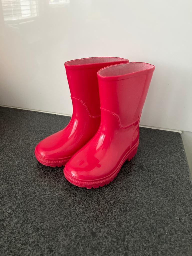 Roze regenlaarsjes maat 23, zo goed als nieuw, Kinderen en Baby's, Kinderkleding | Schoenen en Sokken, Ophalen, Meisje, Scapino