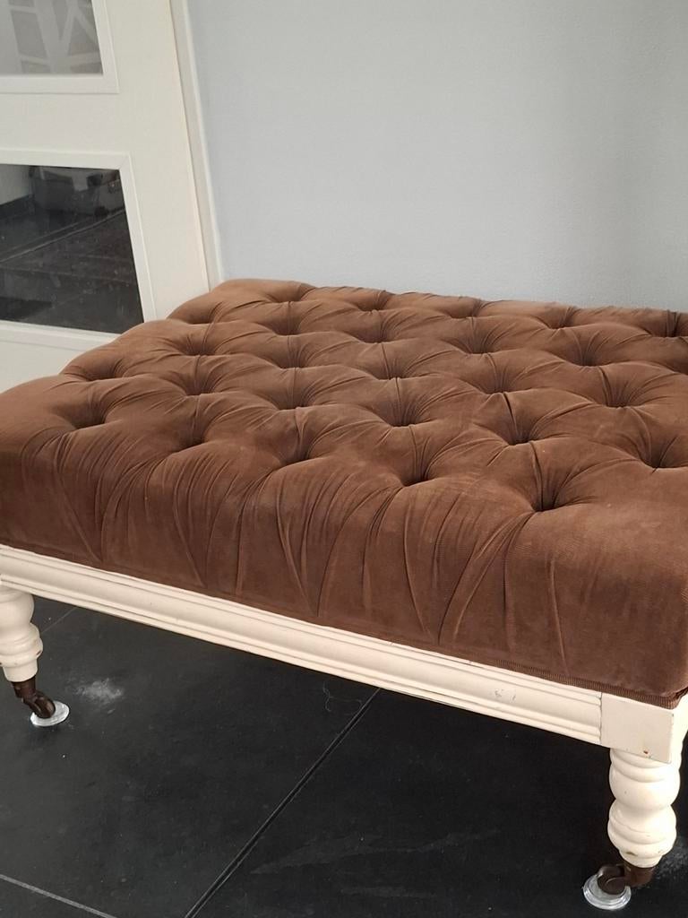 Landelijke hocker / voetenbank poef salontafel Rofra Home, Huis en Inrichting, Banken | Voetenbanken en Poefen, Gebruikt, 75 tot 100 cm