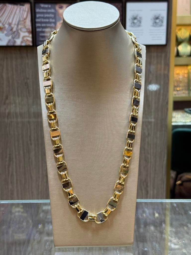18KT Goud - 58.4 Gram - Ketting - PLATTE MAGNUM, Sieraden, Tassen en Uiterlijk, Ophalen, Nieuw, Goud, Goud