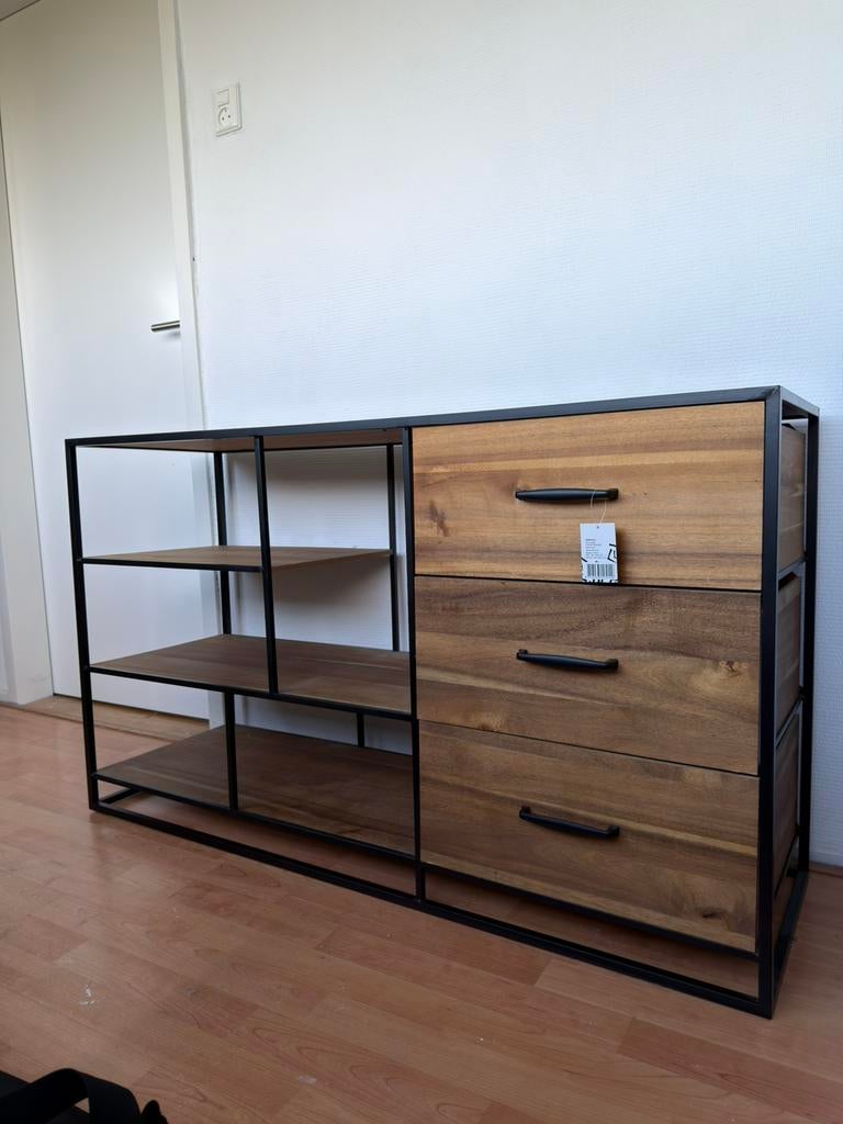 Dressoir Charlie met laden - 75x129x40 cm, Huis en Inrichting, Kasten | Dressoirs, Ophalen, Met plank(en), Minder dan 50 cm, Nieuw