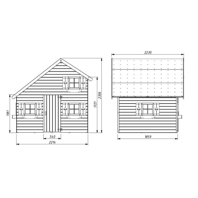 Speelhuisje buiten | Op voorraad | 16mm dikke wanden | Leeuw, Safari speelhuisjes, Groenestraat 34, 6669DS Dodewaard, Mail@wellestuinhout.nl