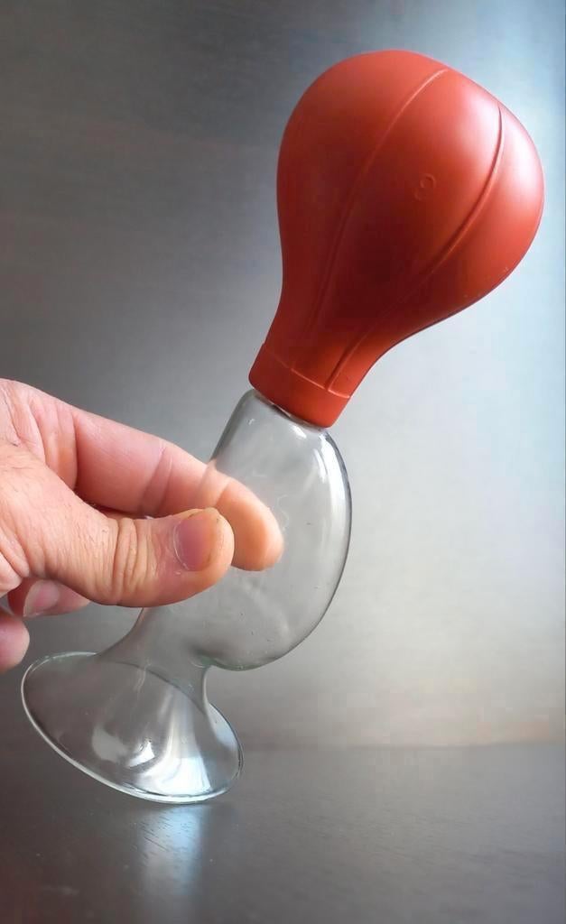 Antieke Borstkolf  oude kolf,kolfglas  medisch instrument, Ophalen of Verzenden