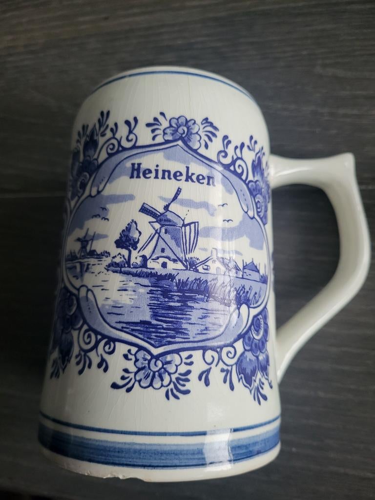 Delfts blauwe Heineken bierpul, Ophalen of Verzenden, Gebruikt