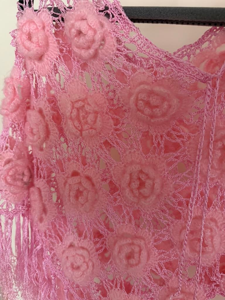 Roze valentijn rozen bloemen poncho partij 30 ook in zwart, Ophalen of Verzenden, Nieuw, Maat 38/40 (M), Zwart