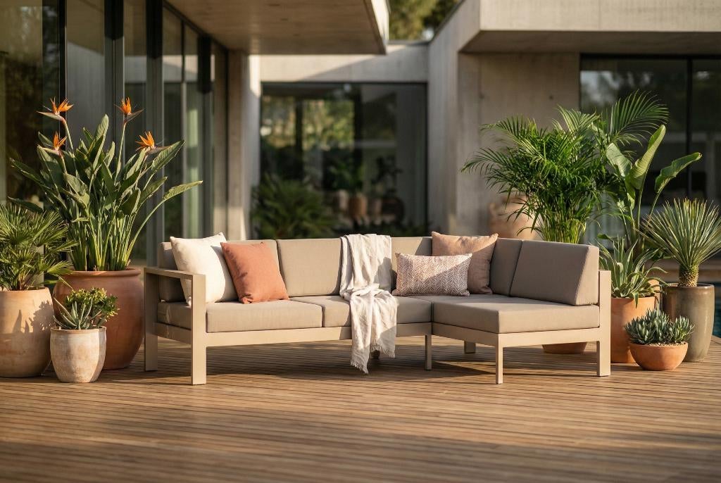 4 Seasons Outdoor Cosmo Loungeset Hoekbank SALE #81, 4 zitplaatsen, Aluminium, Ophalen of Verzenden, Zo goed als nieuw