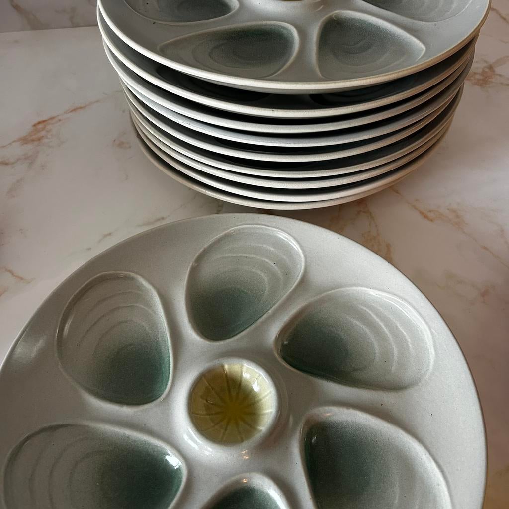 Oesterschalen sarreguemines france vintage, Ophalen