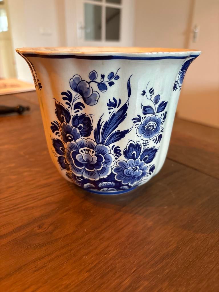 Delfts blauwe bloempot, Ophalen of Verzenden