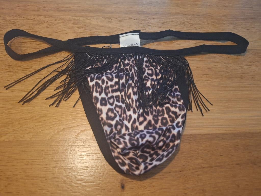 luipaard string met kwastjes maat M, Ophalen of Verzenden, Zwart, Overige typen