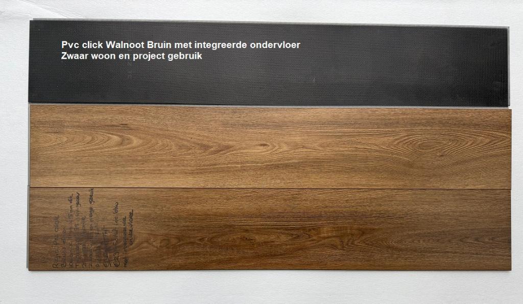Pvc click Walnoot Bruin met integreerde ondervloer €23,95m2, Bruin, 75 m² of meer, Nieuw, Ophalen of Verzenden