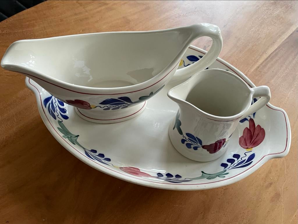 Boerenbont Sauskom en Melkkan en Schaal, Huis en Inrichting, Keuken | Servies, Ophalen, Overige typen, Zo goed als nieuw, Aardewerk