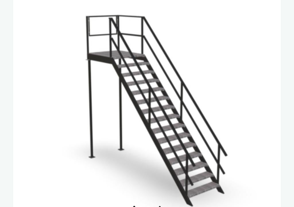 Stalen trappen div.maten van 2.4 t/m4.0mtr nob1000