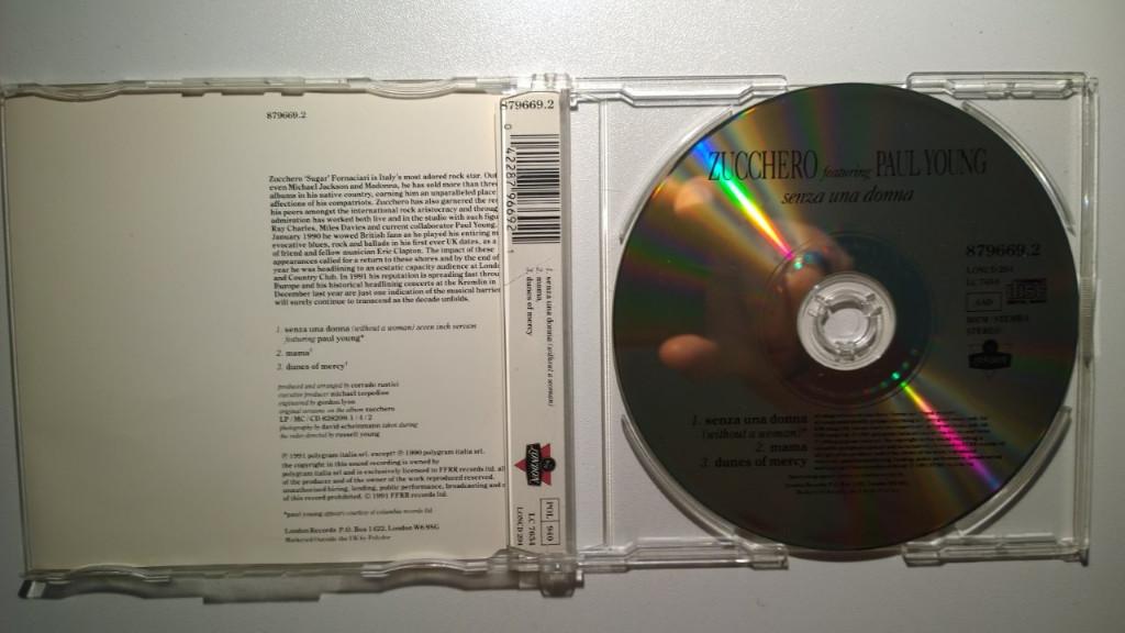 Zucchero Featuring Paul Young - Senza Una Donna, Maxi-single, Ophalen of Verzenden, Zo goed als nieuw, 1 single