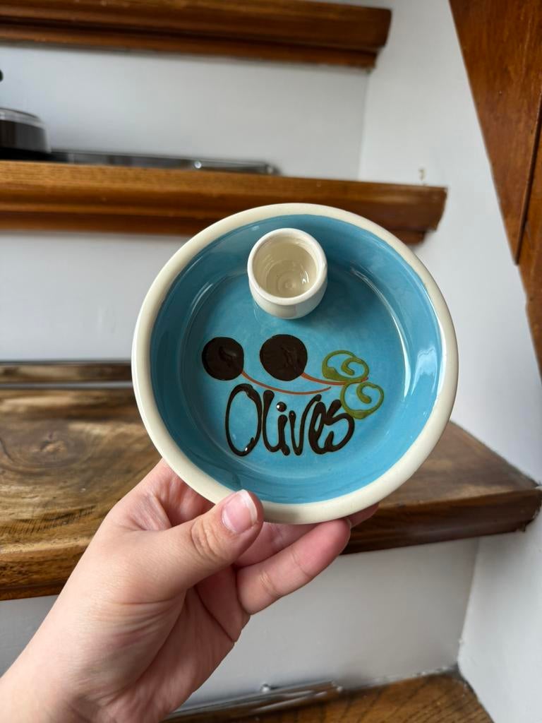 Olijven schaaltje blauw, Ophalen of Verzenden, Zo goed als nieuw, Overige stijlen, Schaal of Schalen