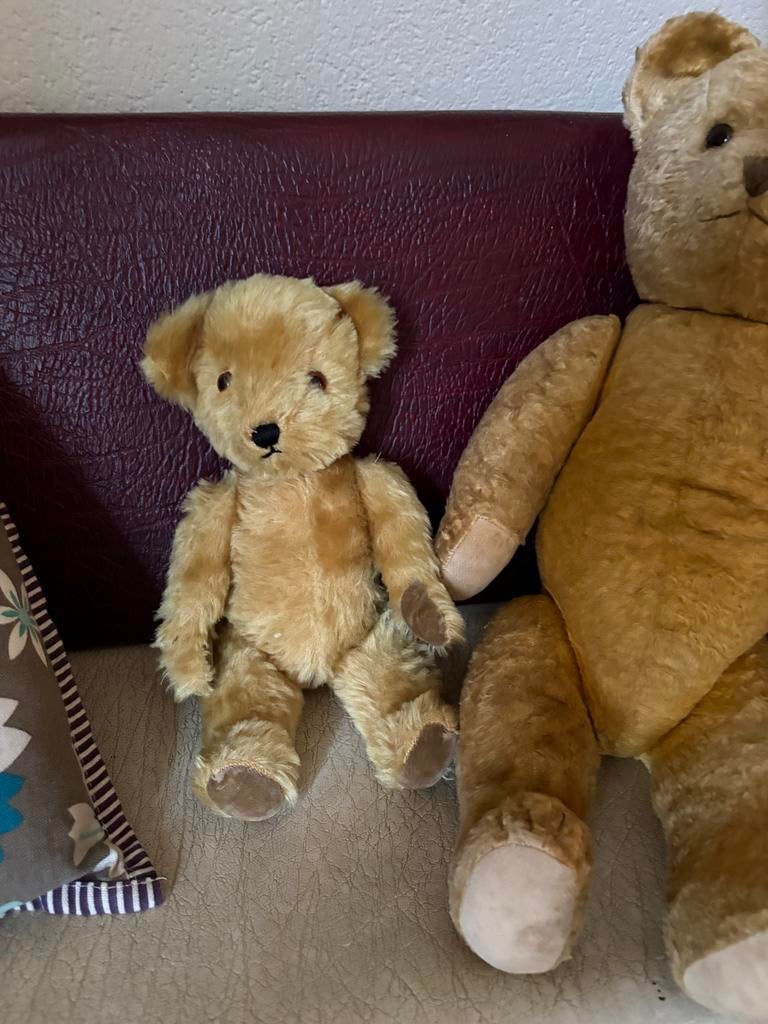 2 antieke beren, Verzamelen, Beren en Cherished Teddies, Ophalen of Verzenden, Gebruikt, Stoffen beer, Overige merken