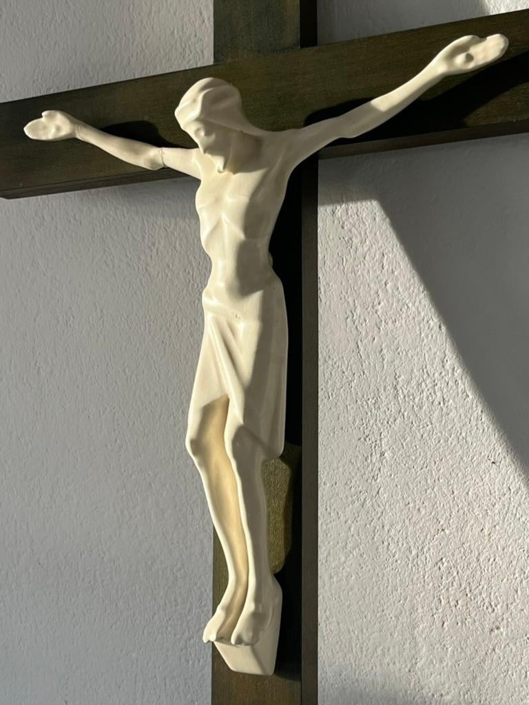 Art Deco Crucifix Plateelbakkerij Zuid-Holland Plazuid, Antiek en Kunst, Ophalen of Verzenden