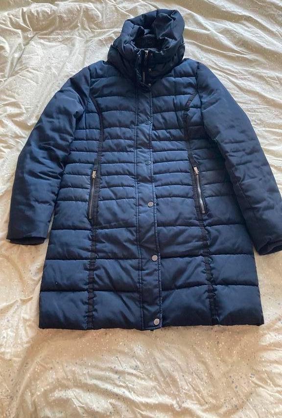 Geisha lange dames winterjas met capuchon, Kleding | Dames, Jassen | Winter, Maat 38/40 (M), Geisha, Blauw, Ophalen of Verzenden